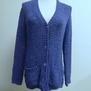 KRISTENSEN DU NORD purple cotton cashmere cardigan sweater Italy L 3